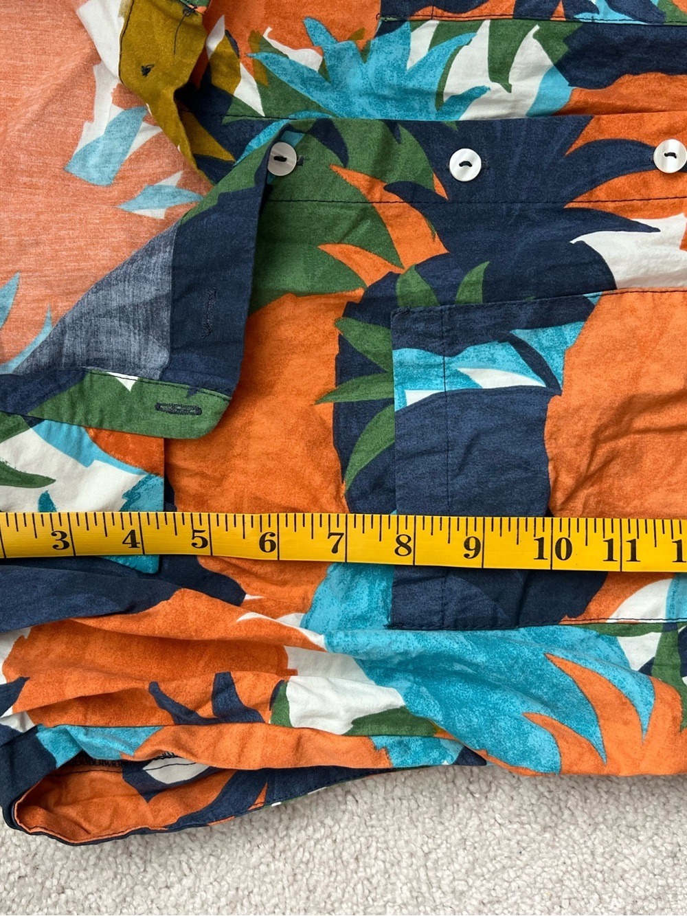 Zara Tropical Cropped Button-Up Top — Orange, Blue & Green - Picture 6 of 6